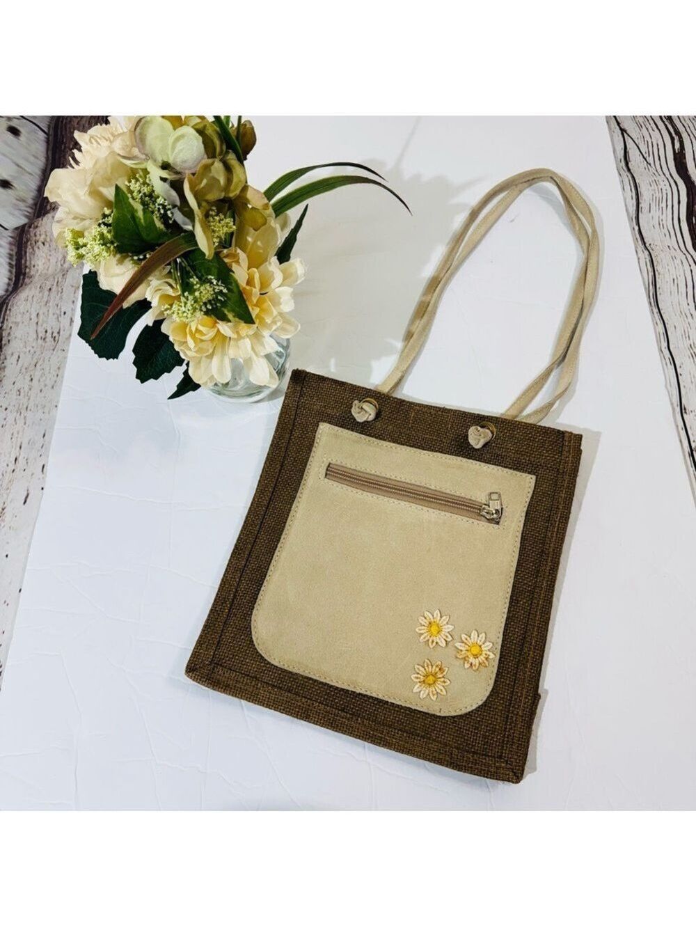 Nature Care Suede and Burlap Bag From Spain